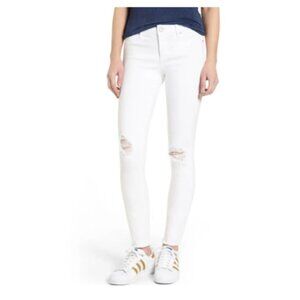 Articles of  Society Sarah Skinny White Jeans Ripped Knee Mid-rise size 29